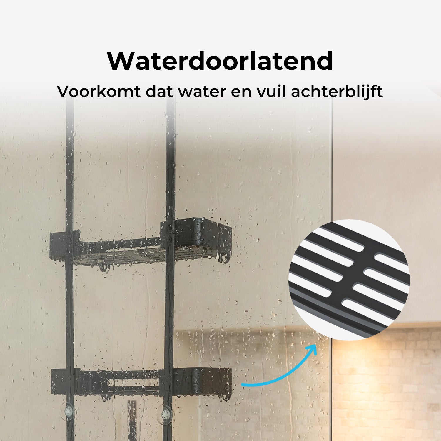 Hangend Doucherek 2 laags - Aluminium 32 cm