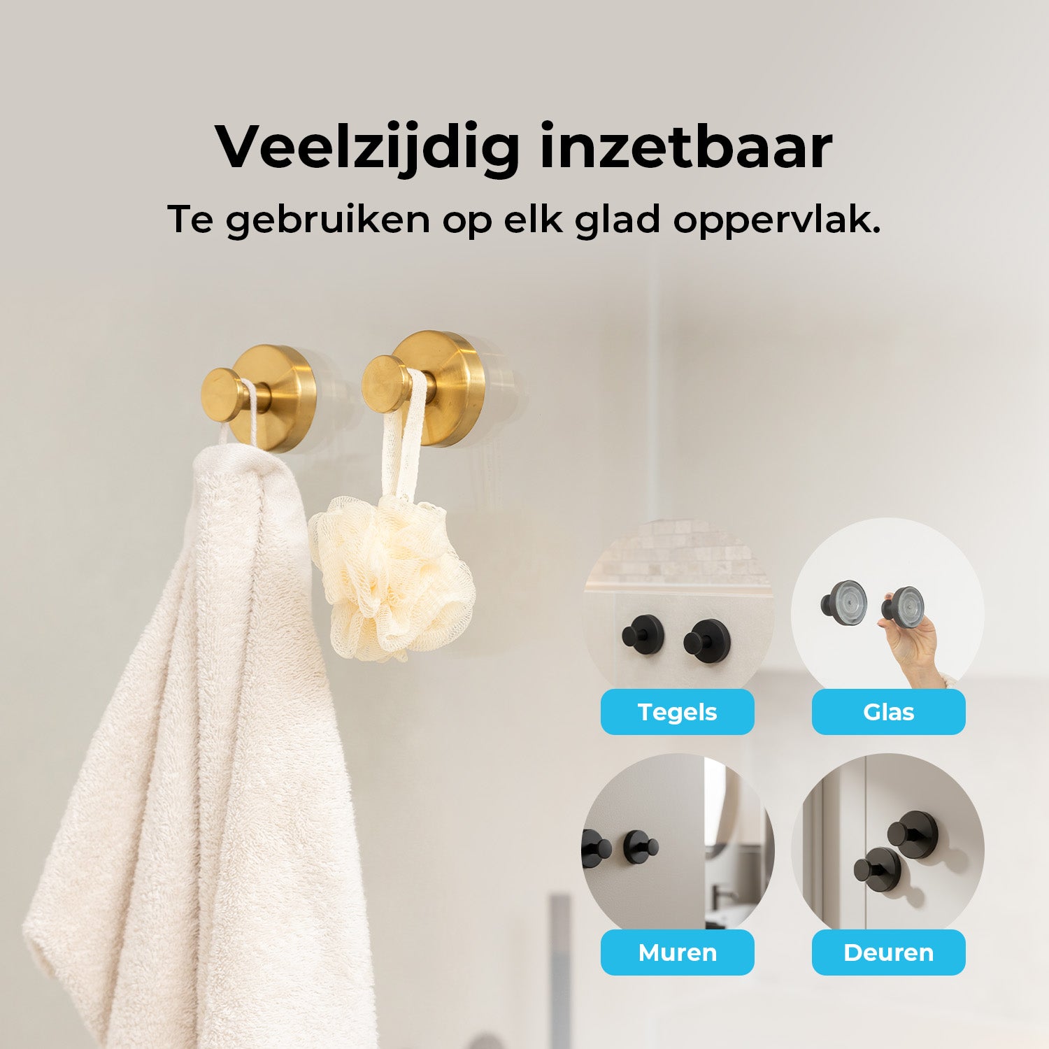 Zelfklevende Handdoekhaak - Set van 2