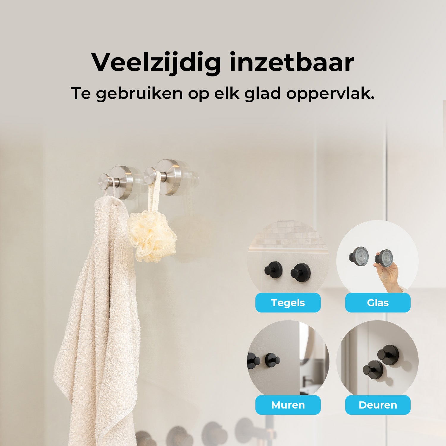 Zelfklevende Handdoekhaak - Set van 2