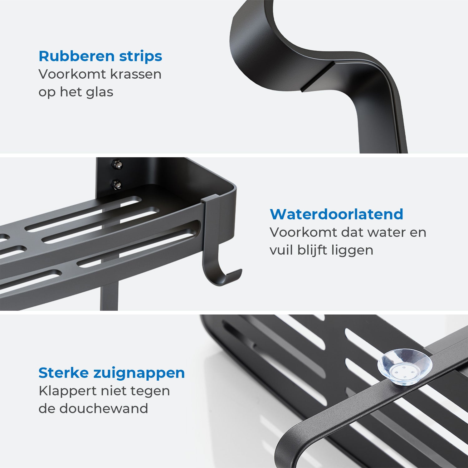 Hangend Doucherek - Aluminium