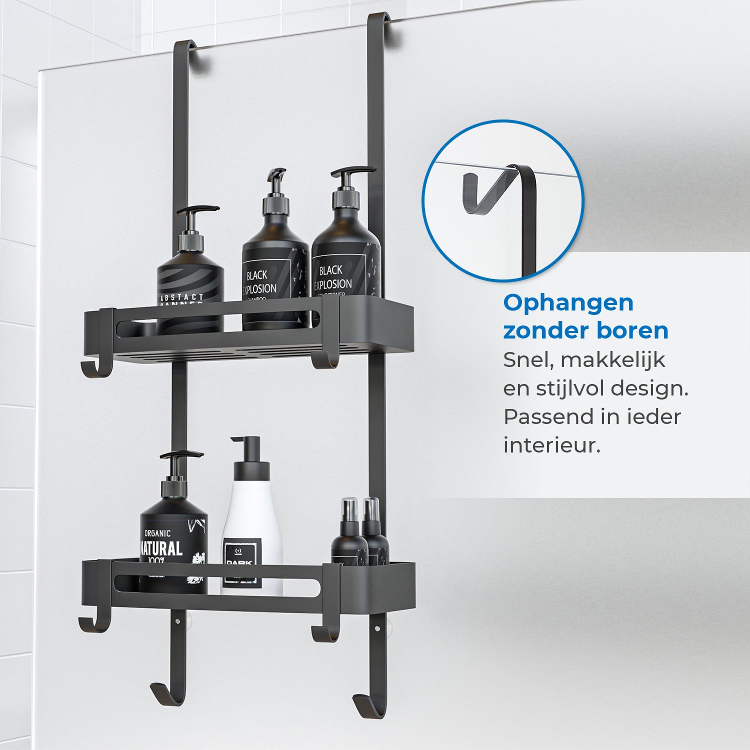 Hangend Doucherek - Aluminium
