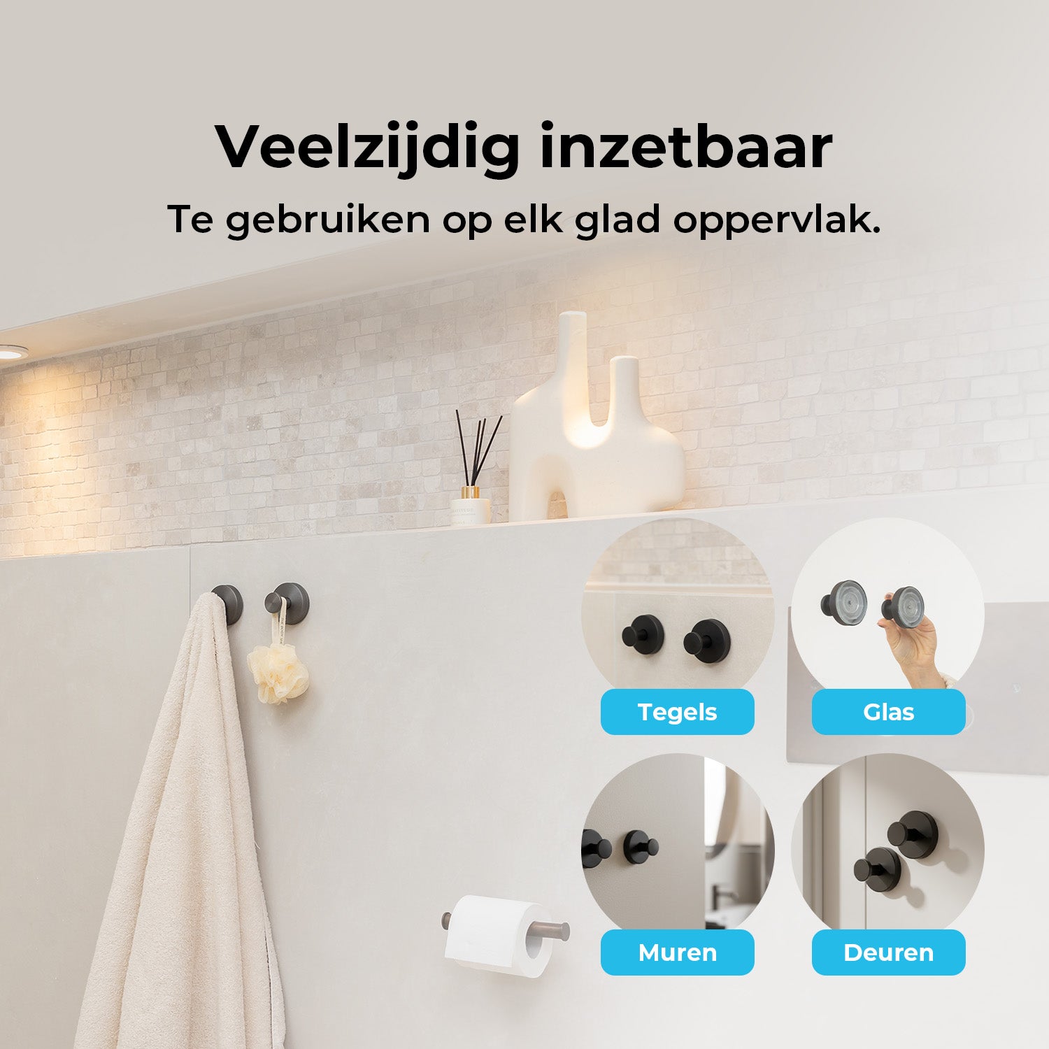 Zelfklevende Handdoekhaak - Set van 2