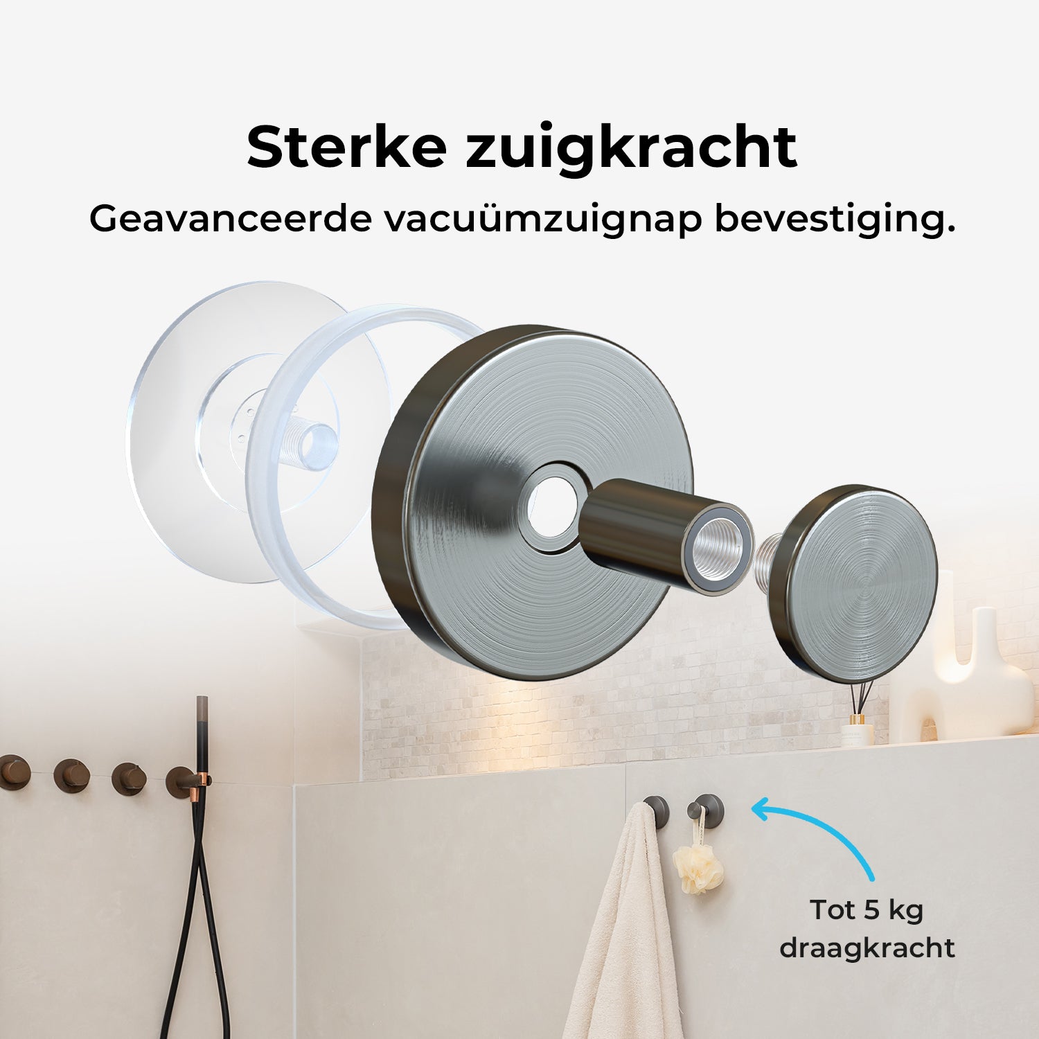 Zelfklevende Handdoekhaak - Set van 2
