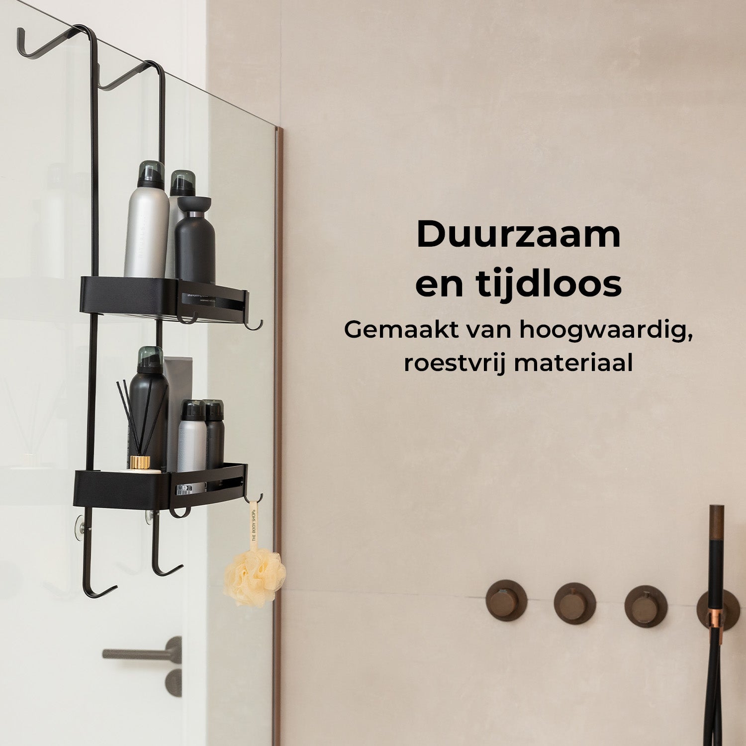 Hangend Doucherek 2 laags - Aluminium 32 cm