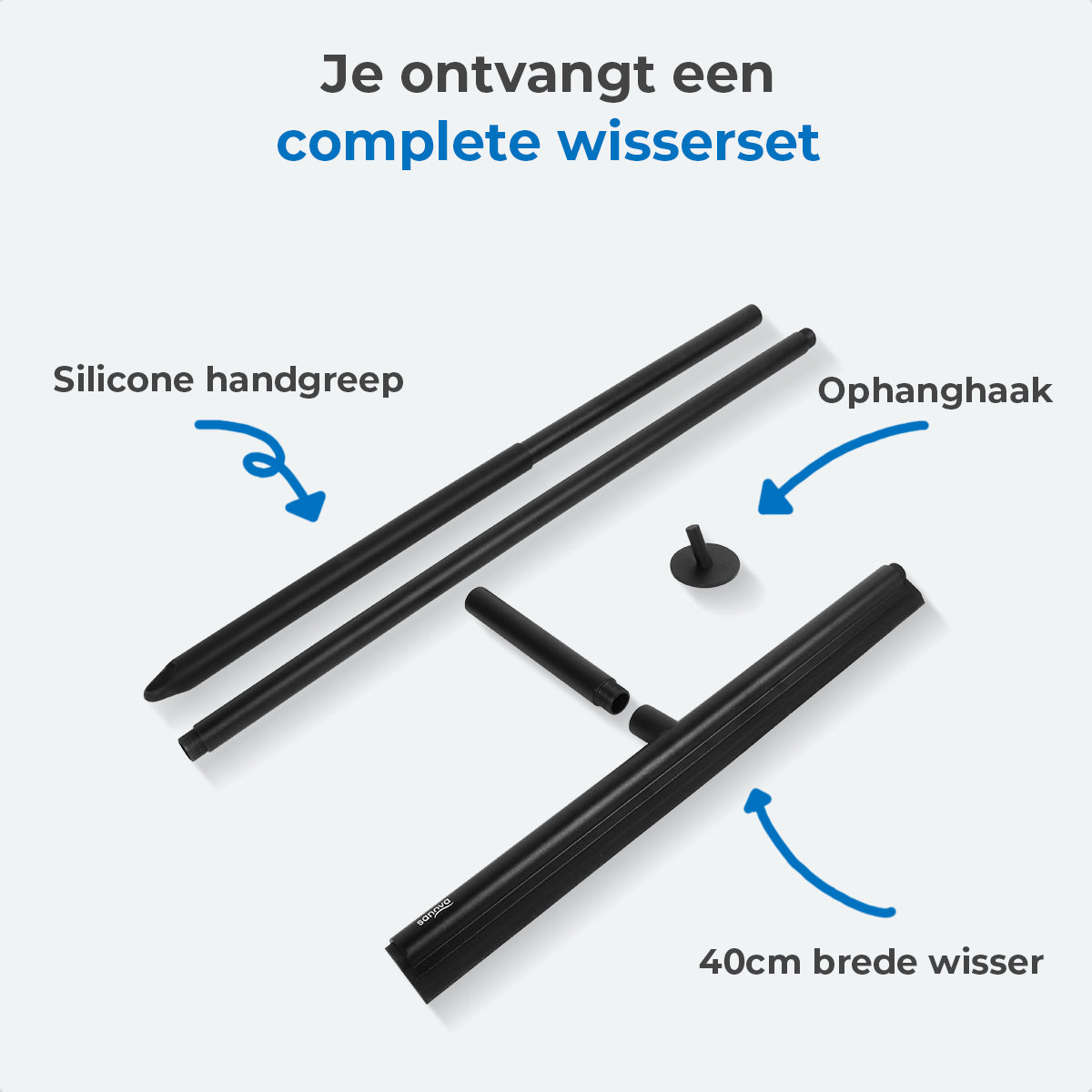 Vloertrekker met steel - Aluminium